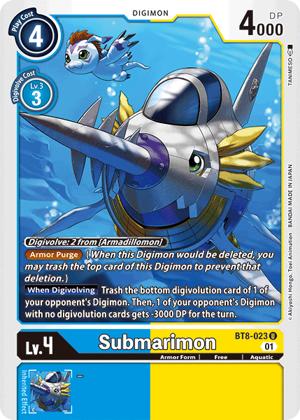 (023) Digimon TCG New Awakening Single: Submarimon (BT8-023)  Uncommon