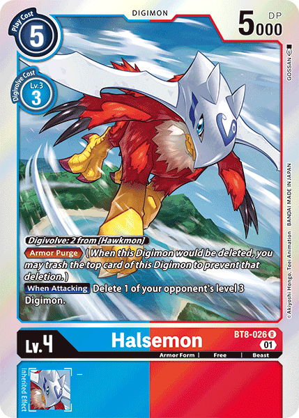 (026) Digimon TCG New Awakening Single: Halsemon (BT8-026) (V.1)  Rare
