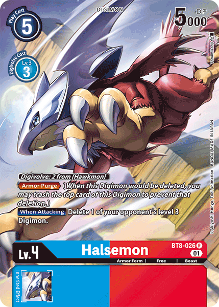 (026) Digimon TCG New Awakening Single: Halsemon (BT8-026) (V.2)  Alternative Art
