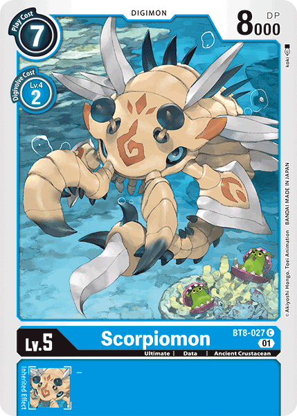 (027) Digimon TCG New Awakening Single: Scorpiomon (BT8-027)  Common