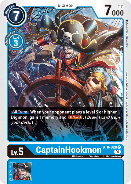 (028) Digimon TCG New Awakening Single: CaptainHookmon (BT8-028)  Common