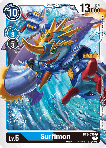 (030) Digimon TCG New Awakening Single: Surfimon (BT8-030)  Common