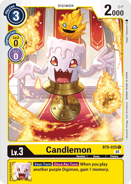 (035) Digimon TCG New Awakening Single: Candlemon (BT8-035)  Common