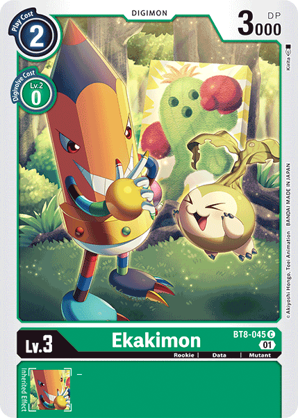 (045) Digimon TCG New Awakening Single: Ekakimon (BT8-045)  Common