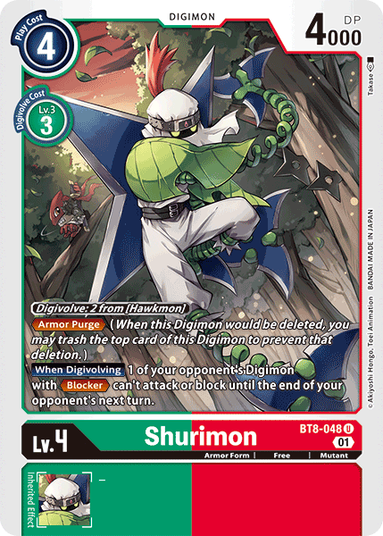 (048) Digimon TCG New Awakening Single: Shurimon (BT8-048)  Uncommon
