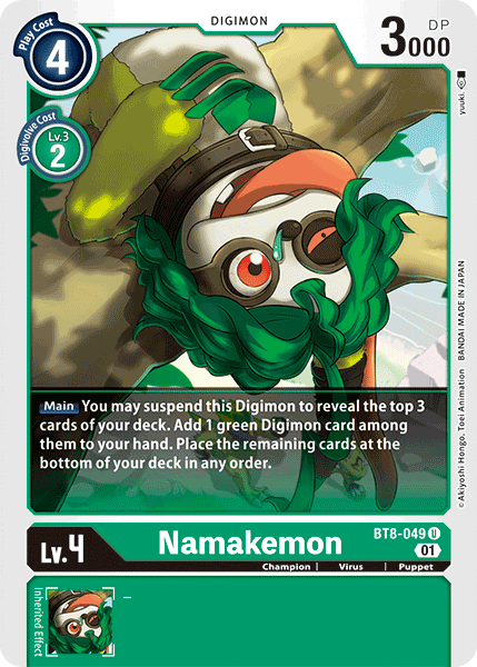 (049) Digimon TCG New Awakening Single: Namakemon (BT8-049)  Uncommon