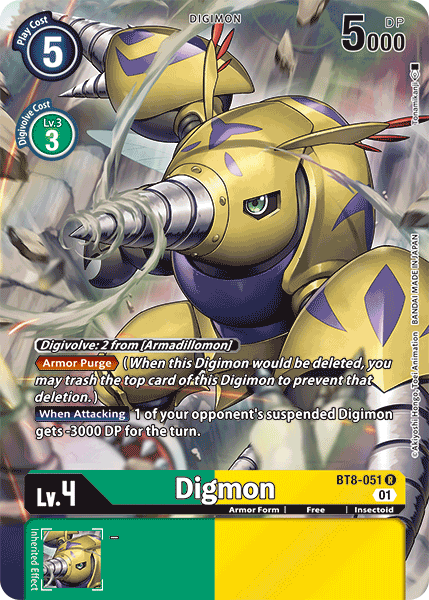(051) Digimon TCG New Awakening Single: Digmon (BT8-051) (V.2)  Alternative Art
