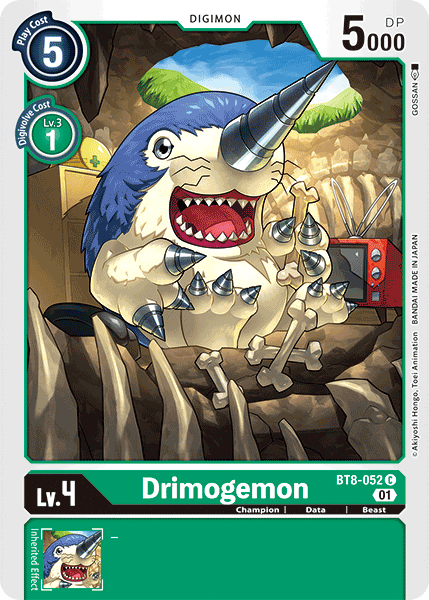 (052) Digimon TCG New Awakening Single: Drimogemon (BT8-052)  Common