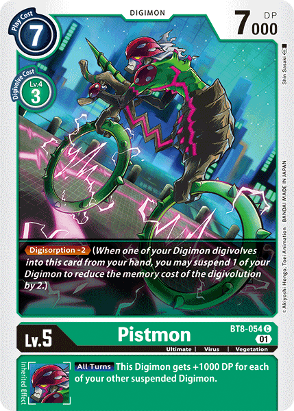 (054) Digimon TCG New Awakening Single: Pistmon (BT8-054)  Common