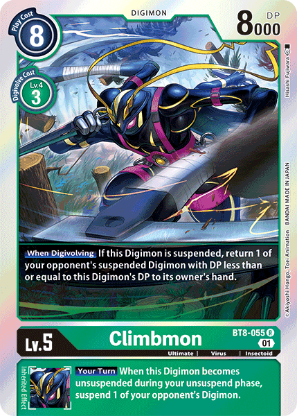 (055) Digimon TCG New Awakening Single: Climbmon (BT8-055)  Rare