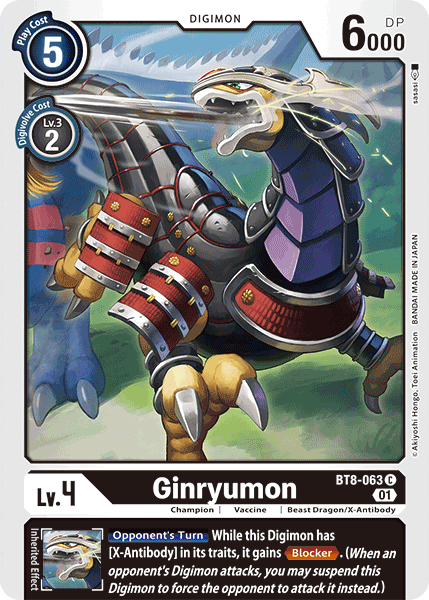 (063) Digimon TCG New Awakening Single: Ginryumon (BT8-063)  Common