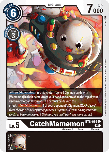(065) Digimon TCG New Awakening Single: CatchMamemon (BT8-065)  Common
