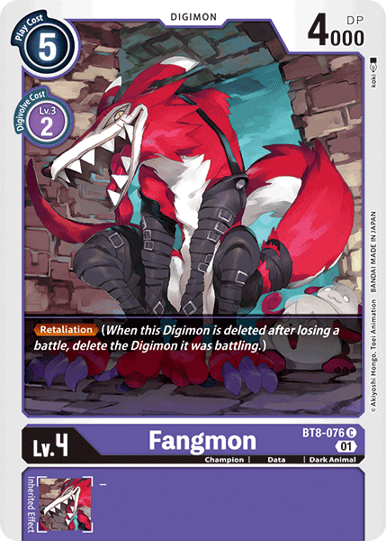 (076) Digimon TCG New Awakening Single: Fangmon (BT8-076)  Common