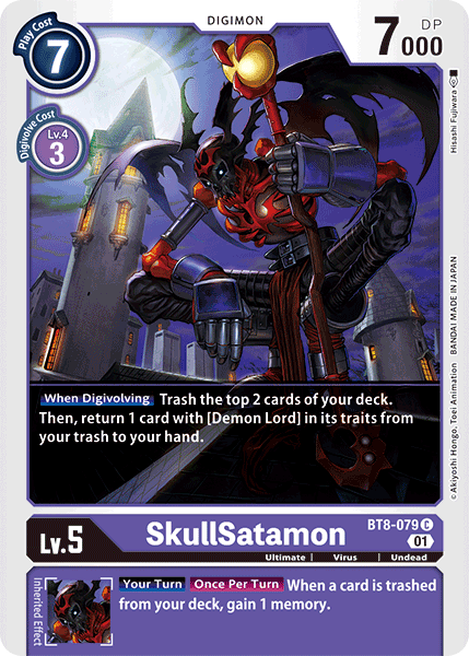 (079) Digimon TCG New Awakening Single: SkullSatamon (BT8-079)  Common