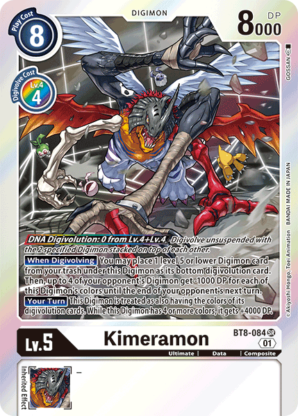(084) Digimon TCG New Awakening Single: Kimeramon (BT8-084) (V.1)  Super Rare