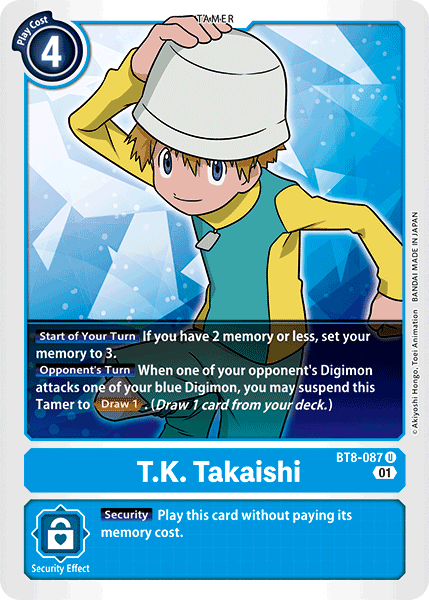 (087) Digimon TCG New Awakening Single: T.K. Takaishi (BT8-087)  Uncommon