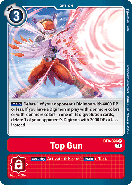 (096) Digimon TCG New Awakening Single: Top Gun (BT8-096)  Common