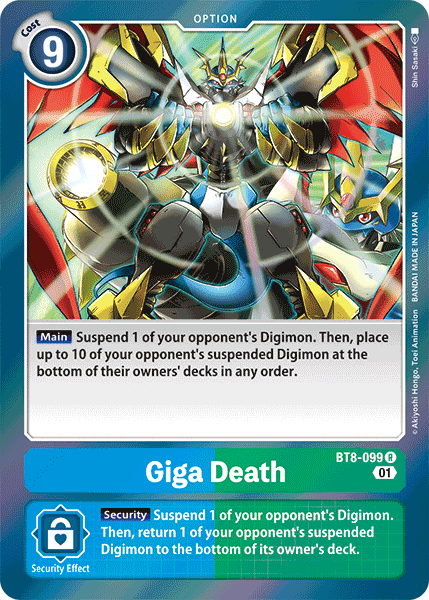 (099) Digimon TCG New Awakening Single: Giga Death (BT8-099)  Rare
