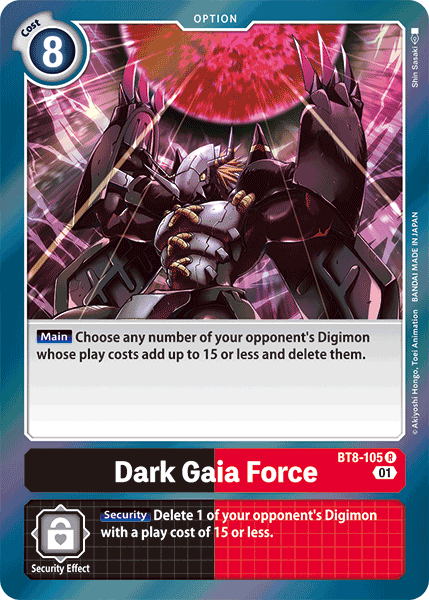 (105) Digimon TCG New Awakening Single: Dark Gaia Force (BT8-105)  Rare