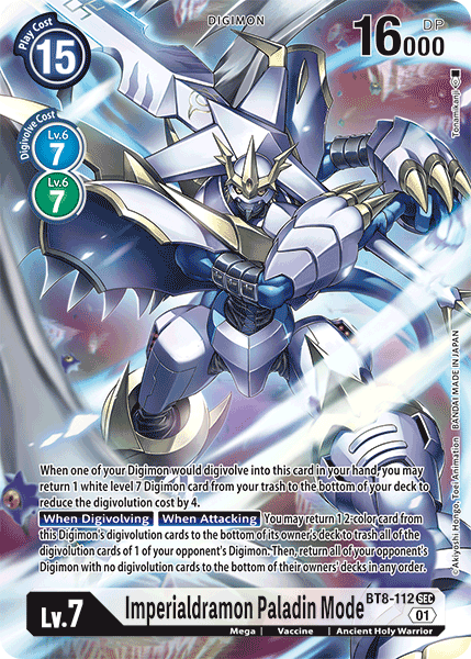 (112) Digimon TCG New Awakening Single: Imperialdramon Paladin Mode (BT8-112) (V.2)  Alternative Art