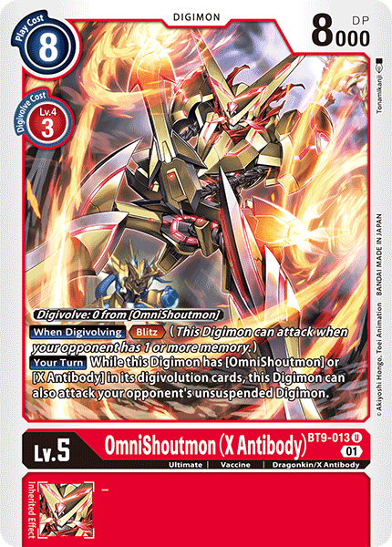 (013) Digimon TCG X Record Single: OmniShoutmon (X Antibody) (BT9-013)  Uncommon