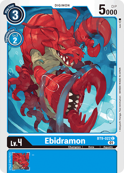 (022) Digimon TCG X Record Single: Ebidramon (BT9-022)  Common