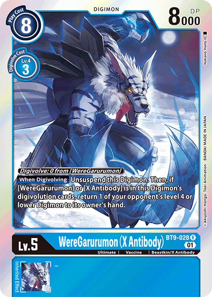 (028) Digimon TCG X Record Single: WereGarurumon (X Antibody) (BT9-028)  Rare