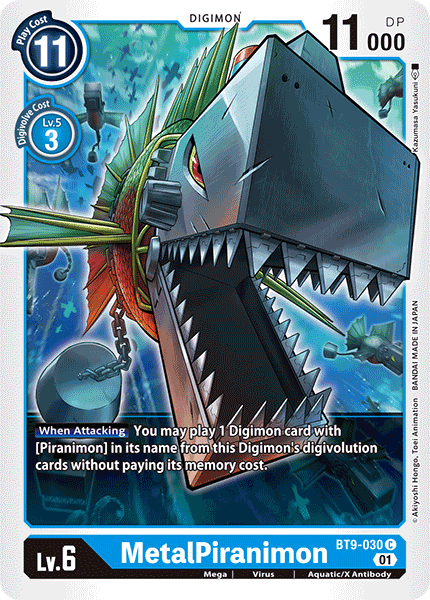 (030) Digimon TCG X Record Single: MetalPiranimon (BT9-030)  Common