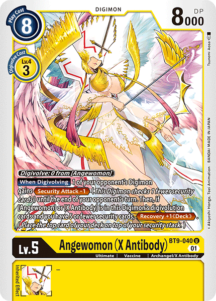 (040) Digimon TCG X Record Single: Angewomon (X Antibody) (BT9-040)  Uncommon