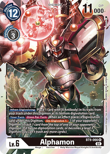 (066) Digimon TCG X Record Single: Alphamon (BT9-066) (V.1)  Rare