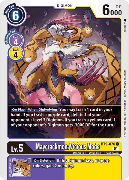 (076) Digimon TCG X Record Single: Maycrackmon: Vicious Mode (BT9-076)  Common