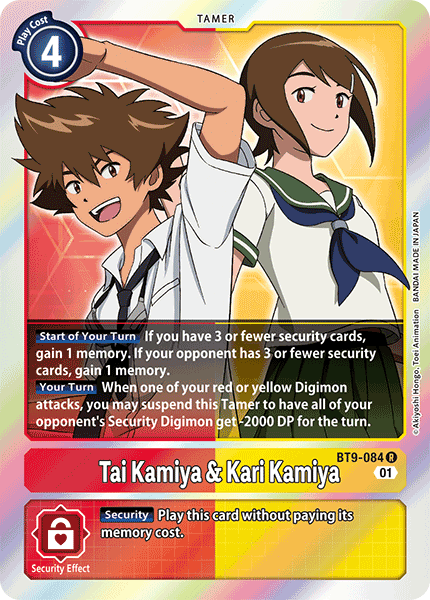 (084) Digimon TCG X Record Single: Tai Kamiya & Kari Kamiya (BT9-084)  Rare