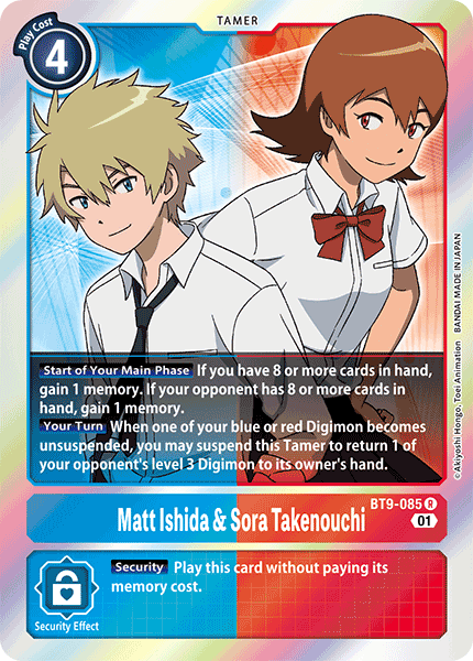 (085) Digimon TCG X Record Single: Matt Ishida & Sora Takenouchi (BT9-085)  Rare