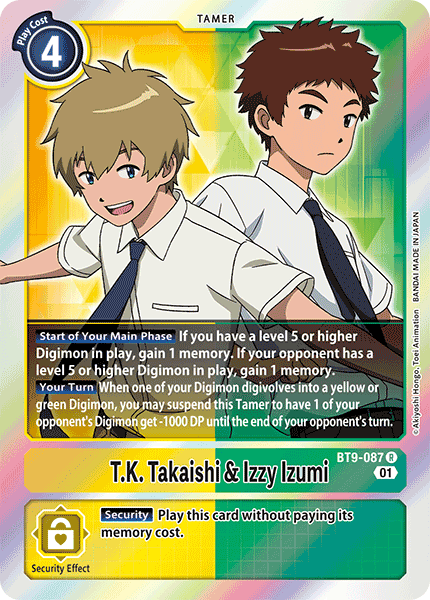 (087) Digimon TCG X Record Single: T.K. Takaishi & Izzy Izumi (BT9-087)  Rare