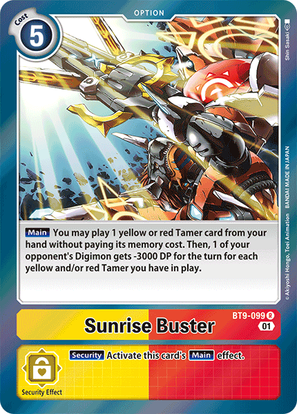 (099) Digimon TCG X Record Single: Sunrise Buster (BT9-099)  Rare