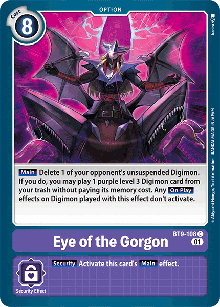 (108) Digimon TCG X Record Single: Eye of the Gorgon (BT9-108)  Common