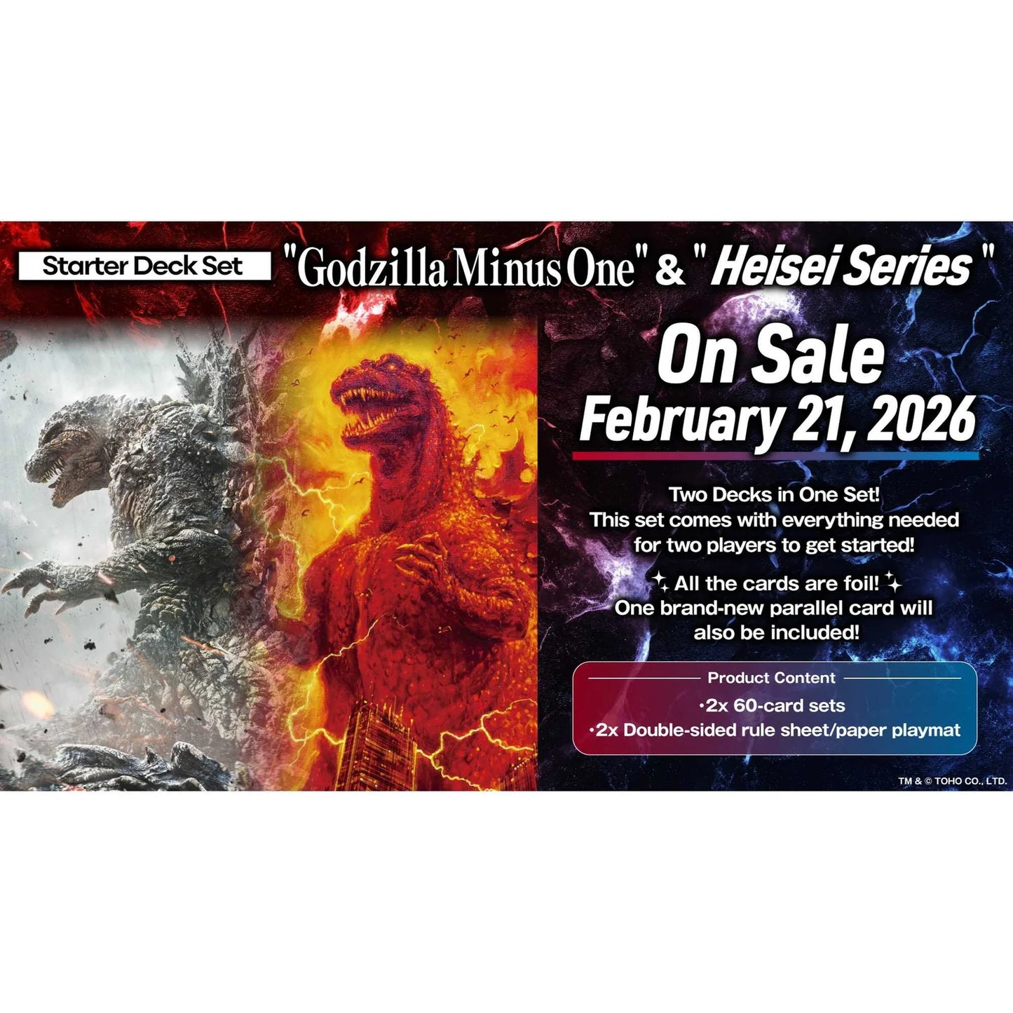 Godzilla:  Godzilla Minus One & Heisei Series Starter Deck Set