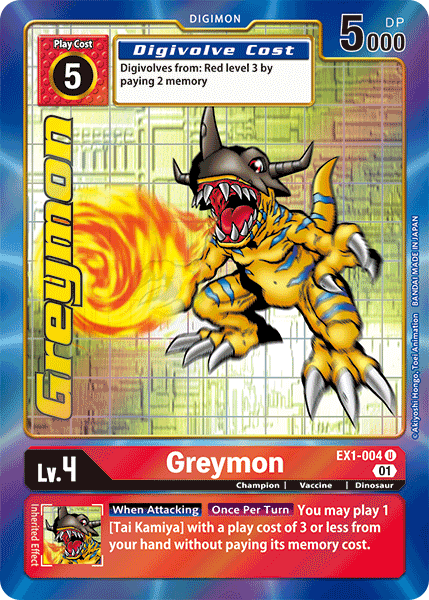 (004) Digimon TCG Classic Collection Single: Greymon (EX1-004) (V.2)  Alternative Art