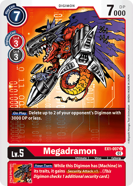 (007) Digimon TCG Classic Collection Single: Megadramon (EX1-007)  Common