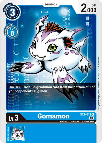(012) Digimon TCG Classic Collection Single: Gomamon (EX1-012) (V.1)  Common