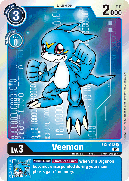 (013) Digimon TCG Classic Collection Single: Veemon (EX1-013)  Rare