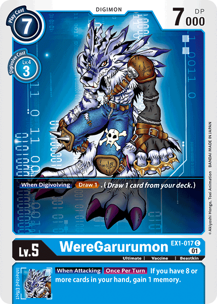(017) Digimon TCG Classic Collection Single: WereGarurumon (EX1-017) (V.1)  Common