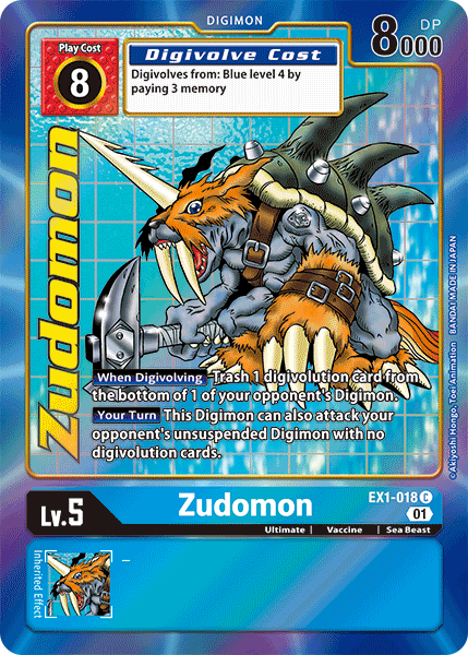 (018) Digimon TCG Classic Collection Single: Zudomon (EX1-018) (V.2)  Alternative Art