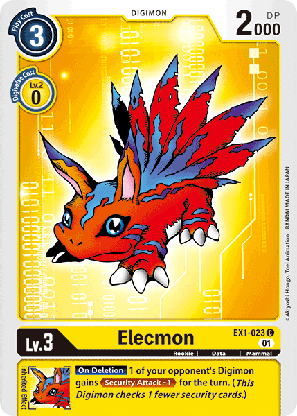 (023) Digimon TCG Classic Collection Single: Elecmon (EX1-023)  Common