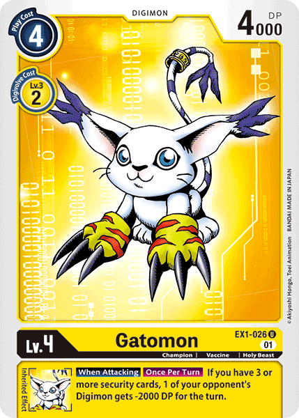 (026) Digimon TCG Classic Collection Single: Gatomon (EX1-026) (V.1)  Uncommon