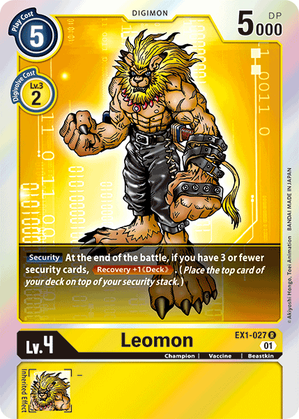 (027) Digimon TCG Classic Collection Single: Leomon (EX1-027)  Rare