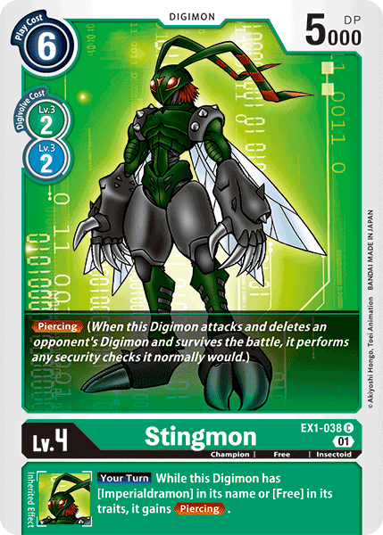 (038) Digimon TCG Classic Collection Single: Stingmon (EX1-038)  Common