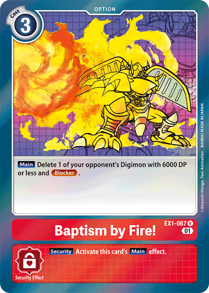 (067) Digimon TCG Classic Collection Single: Baptism by Fire! (EX1-067)  Rare