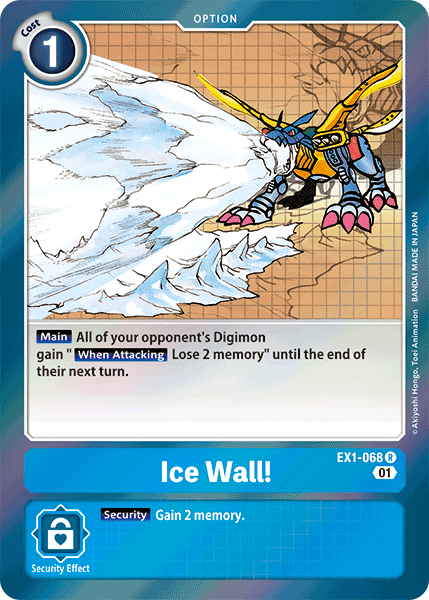 (068) Digimon TCG Classic Collection Single: Ice Wall! (EX1-068)  Rare