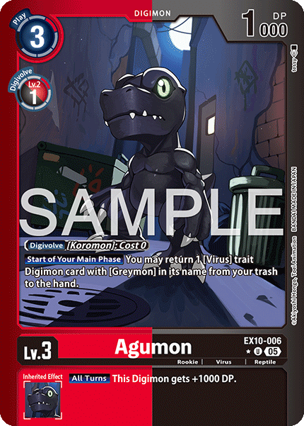 (006) Digimon TCG Sinister Order Single: Agumon (EX10-006) (V.2)  Alternative Art